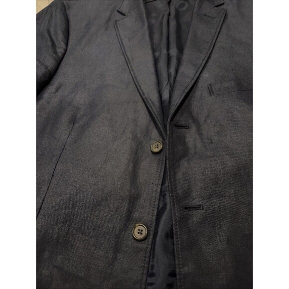 J Crew Mens Navy Blue Cotton Irish Linen Chino Blazer Jacket Sz 42R Sport Coat - Picture 3 of 9